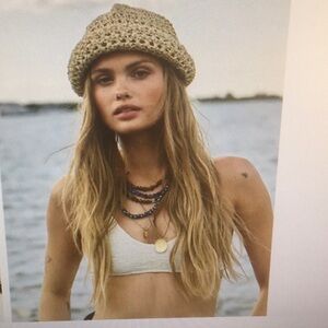 HANDMADE STRAW WOVEN CROCHE” SAILOR”HAT/NWT